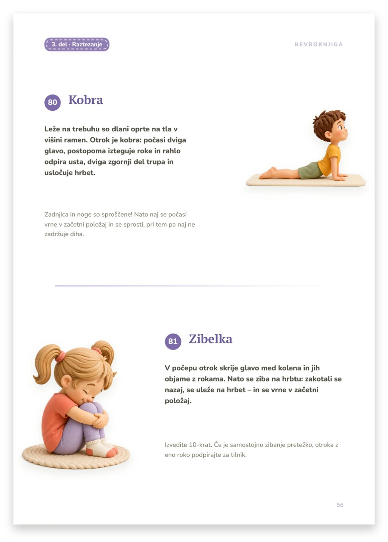 Raztezanje: Kobra in Zibka